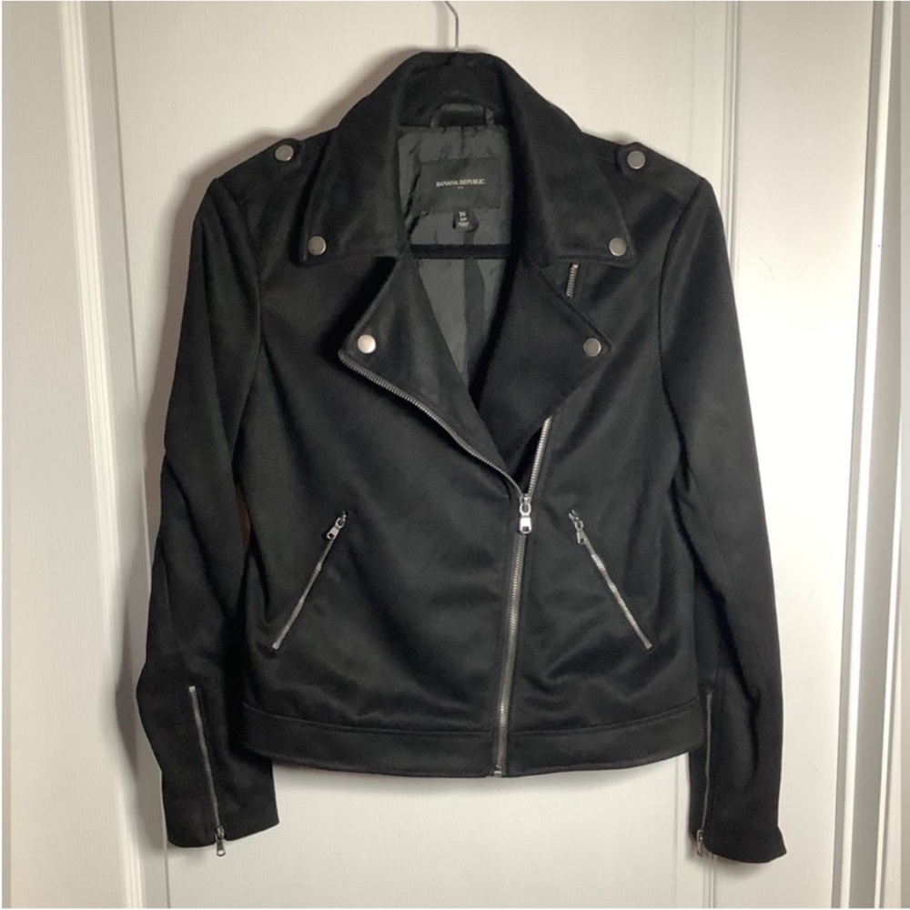 Banana Republic Faux Suede Biker Jacket